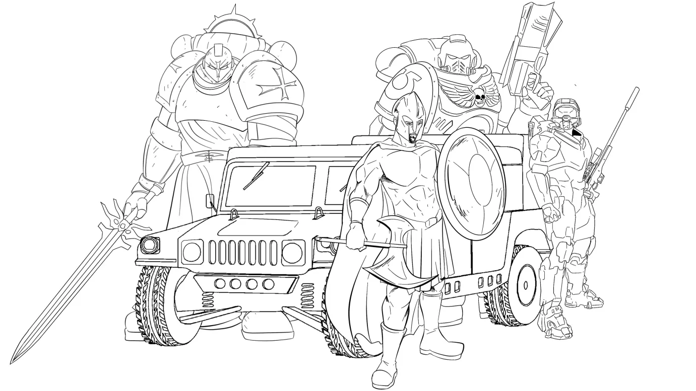 Warrior Lineup — Group Sketch