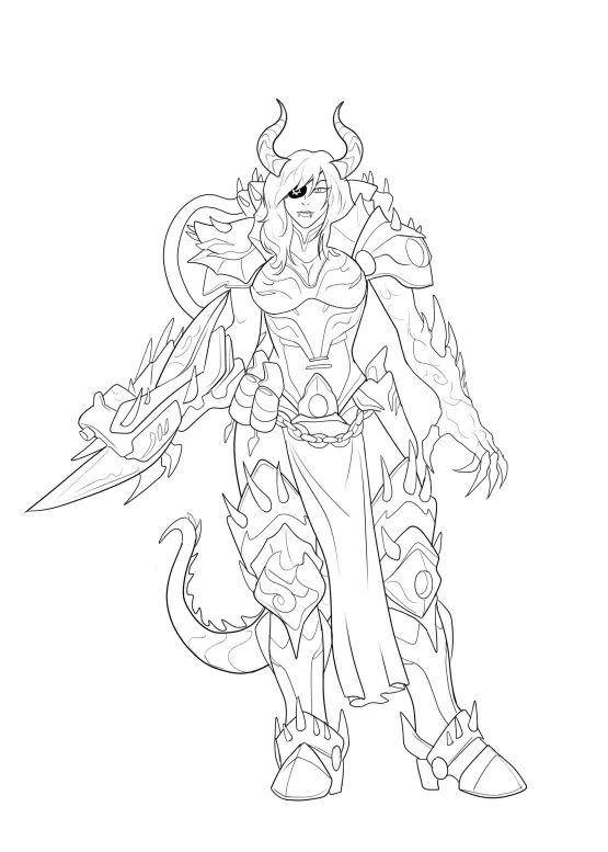 Horned Queen — Lineart